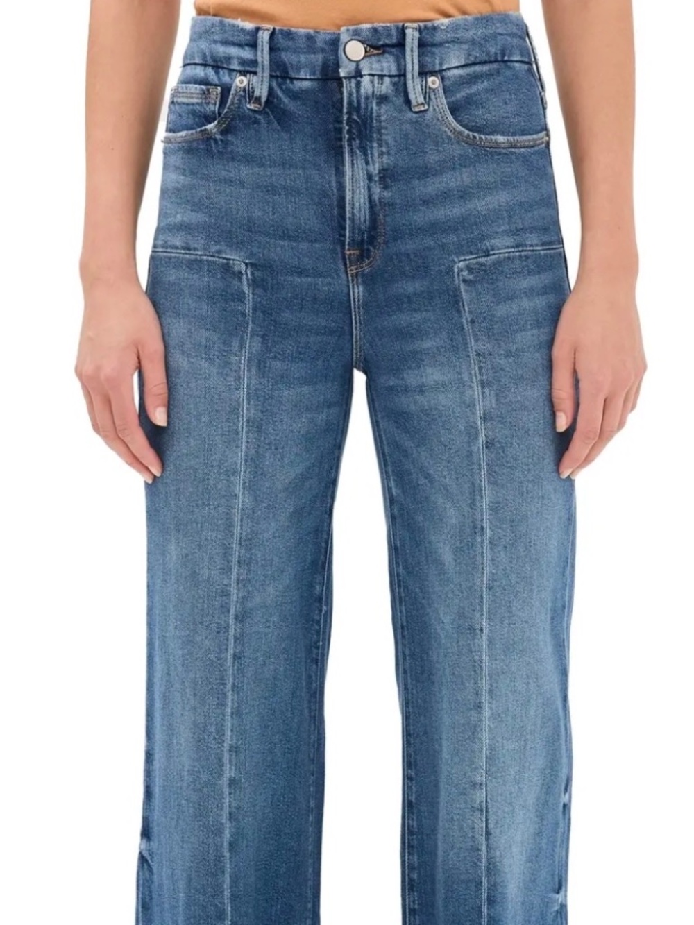 NWT Good American Good Waist Palazzo Jeans SZ 4 Indigo